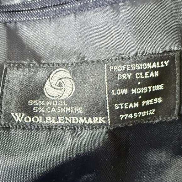 Vincenzo Le Collezion Navy Pin Stripe Cashmere & Wool Blazer L52 - Picture 5 of 11